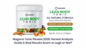 Home 55 Nagano Tonic Review bottle with natural ingredients for weight loss support