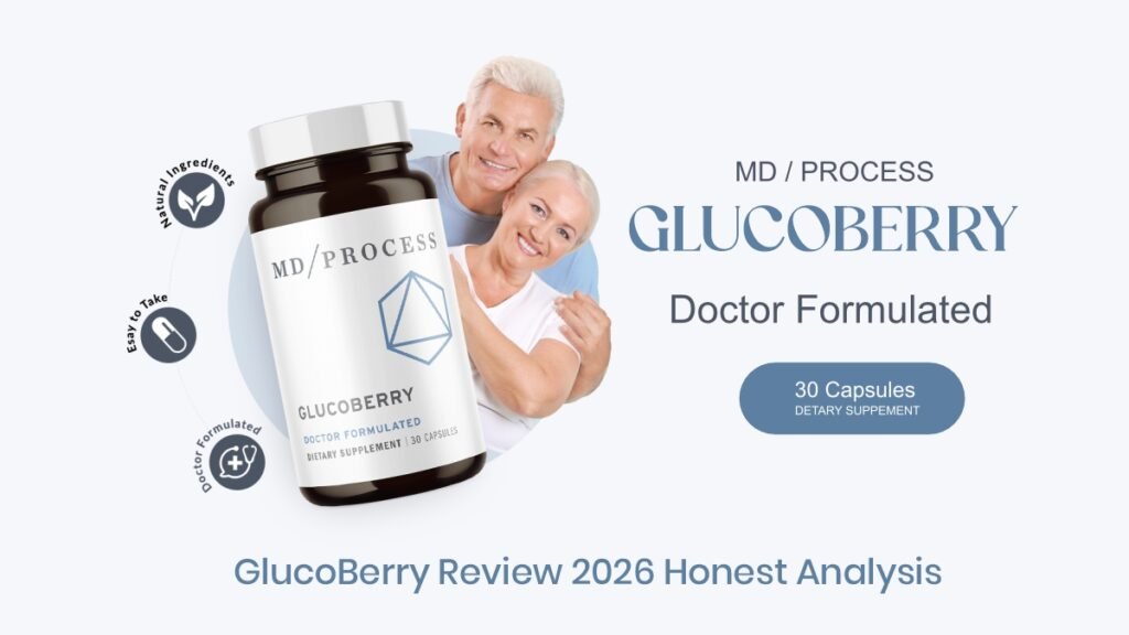 GlucoBerry Reviews 2026 showing a dietary supplement formulated to support blood sugar balance, metabolism, and daily energy levels naturally.